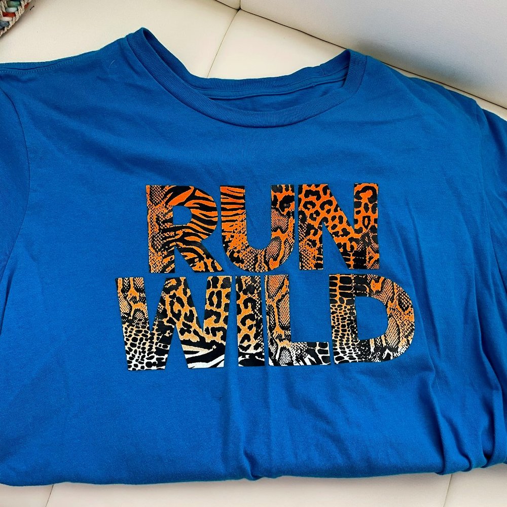 Adidas Womens T-shirt RUN WILD Animal Print Tee